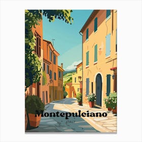 Montepulciano Italy Countryside Travel Illustration Canvas Print