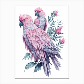 Pink Cockatoo Painting (3) Canvas Print