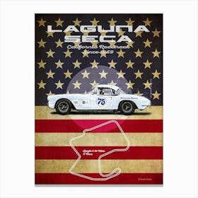 Laguna Seca, Corvette C1 Vintage Canvas Print