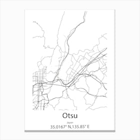 Otsu,Japan Minimalist Map Canvas Print