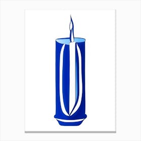 Unity Candle 2 Symbol Blue And White Line Drawing Canvas Print