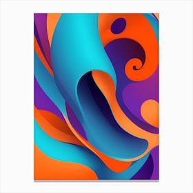 Abstract Colorful Waves Vertical Composition 77 Canvas Print
