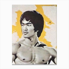 Bruce Lee Retro Collage Movies Canvas Print