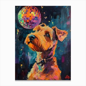 Terrier With Disco Ball 1 Canvas Print