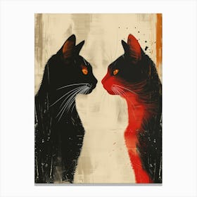 Two Cats Facing Each Other Canvas Print