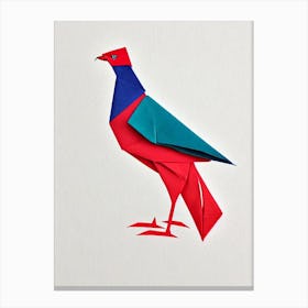 Pheasant 2 Origami Bird Canvas Print