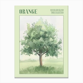 Orange Tree Atmospheric Watercolour Painting 3 Poster Canvas Print