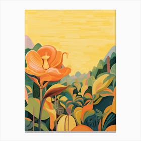 Boho Wildflower Painting Yellow Trillium 2 Canvas Print