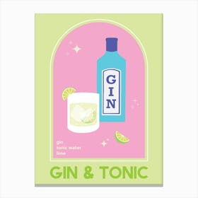 Gin & Tonic Cocktail Canvas Print