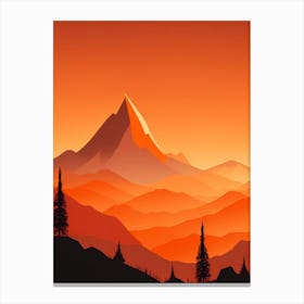 Misty Mountains Vertical Composition In Orange Tone 174 Canvas Print