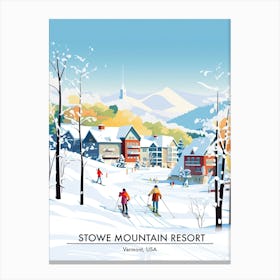 Stowe Mountain Resort   Vermont Usa, Ski Resort Poster Illustration 1 Canvas Print