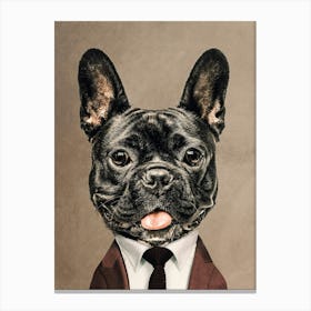 French Bulldog In A Suit Canvas Print