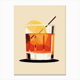 Mid Century Modern Whiskey Sour Floral Infusion Cocktail 3 Canvas Print