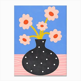 Flowers In A Black Vase Canvas Print