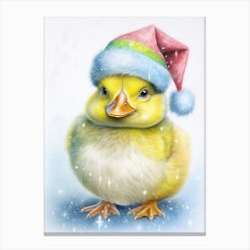 Christmas Hat Duckling 2 Canvas Print