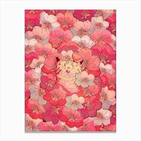 The Cherry Blossom Cat Canvas Print