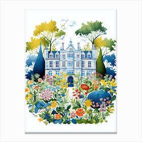 Hidcote Manor Gardens Uk Modern Illustration 1 Canvas Print