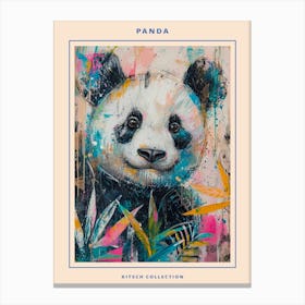 Panda Brushstrokes Poster 2 Canvas Print
