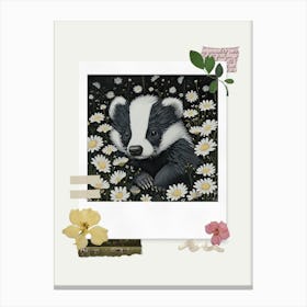 Scrapbook Baby Badger Fairycore Painting 4 Canvas Print