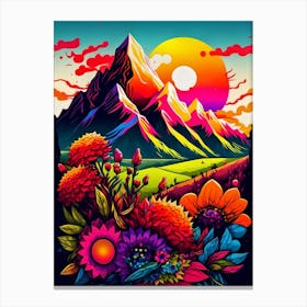 Colorful Mountain Landscape Canvas Print