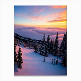 Pitztal, Austria Sunrise Skiing Poster Canvas Print