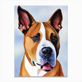 Bull Terrier 3 Watercolour dog Canvas Print