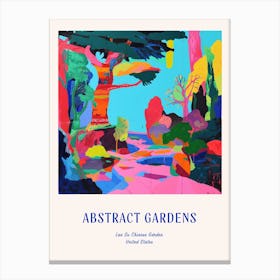 Colourful Gardens Lan Su Chinese Garden Usa 2 Blue Poster Canvas Print