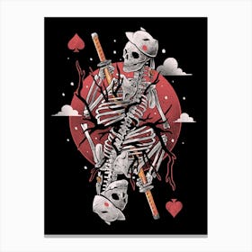 Samurai Skull Card - Dark Goth Skeleton Japanese Oriental Gift Canvas Print