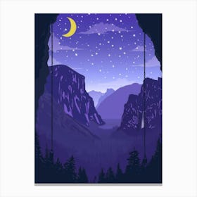 Cave At Night Canvas Print