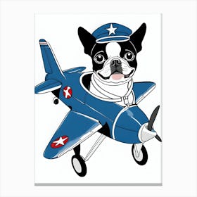 Boston Terrier Pilot-Reimagined 18 Canvas Print