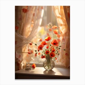 Poppies In A Vase Canvas Print