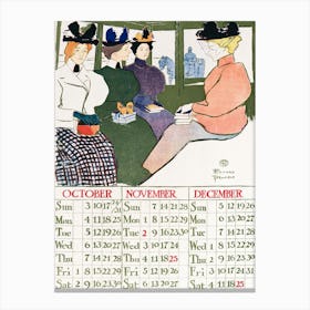 Vintage Calendar (1898), Edward Penfield Canvas Print