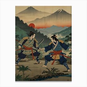 Samurai Fighting Canvas Print