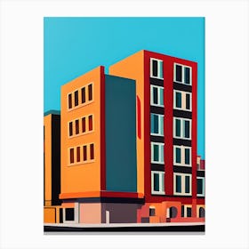 Sunset Boulevard Corner Vivid Block Hotel Cinema Canvas Print