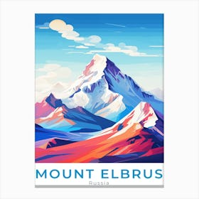 Russia Mount Elbrus Travel Canvas Print