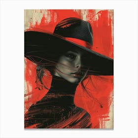 Woman In A Hat 15 Canvas Print