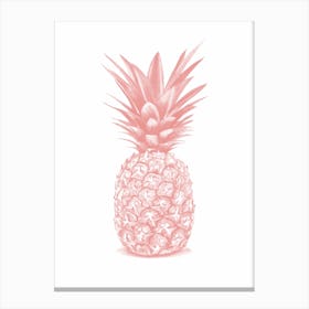 Pink Pineapple Handrawn Canvas Print