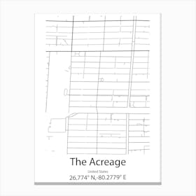 The Acreage,United States Minimalist Map Lienzo