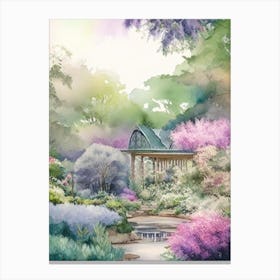 Atlanta Botanical Garden, Usa Pastel Watercolour Canvas Print