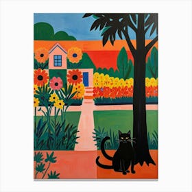 Cat In The Garden 4 Canvas Print