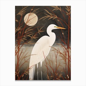 Bird Illustration Egret 1 Canvas Print