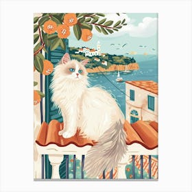 Ragdoll Cat Storybook Illustration 4 Canvas Print