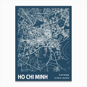 Ho Chi Minh Blueprint City Map 1 Canvas Print