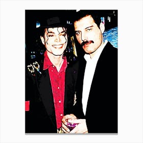 Freddie Mercury queen and Michael Jackson Canvas Print