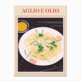Aglio E Olio Italian Pasta Poster Canvas Print