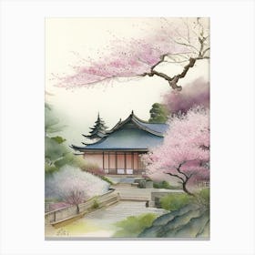 Adachi Museum Of Art, 2, Japan Pastel Watercolour Canvas Print
