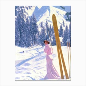Wengen, Switzerland Glamour Ski Skiing Poster Canvas Print