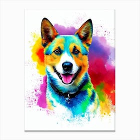 Australian Cattle Dog Rainbow Oil Painting dog Canvas Print
