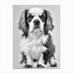 Cavalier King Charles Spaniel B&W Pencil dog Canvas Print