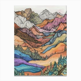 Colorful Mountain Landscape 4 Canvas Print